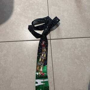 Christmas Golf Reindeer Necktie, Santa on the 18th Hole Novelty Tie